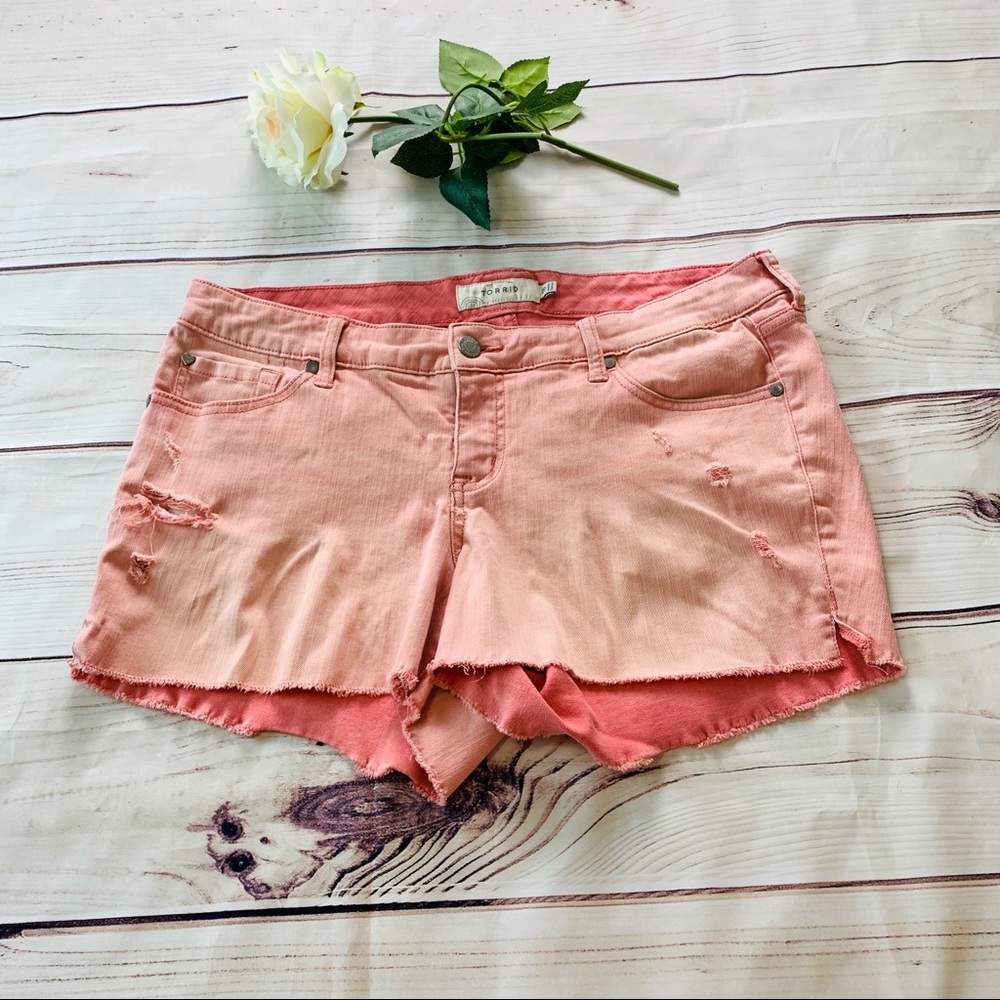 Torrid stretchy Distressed ripped Cut Off shorts